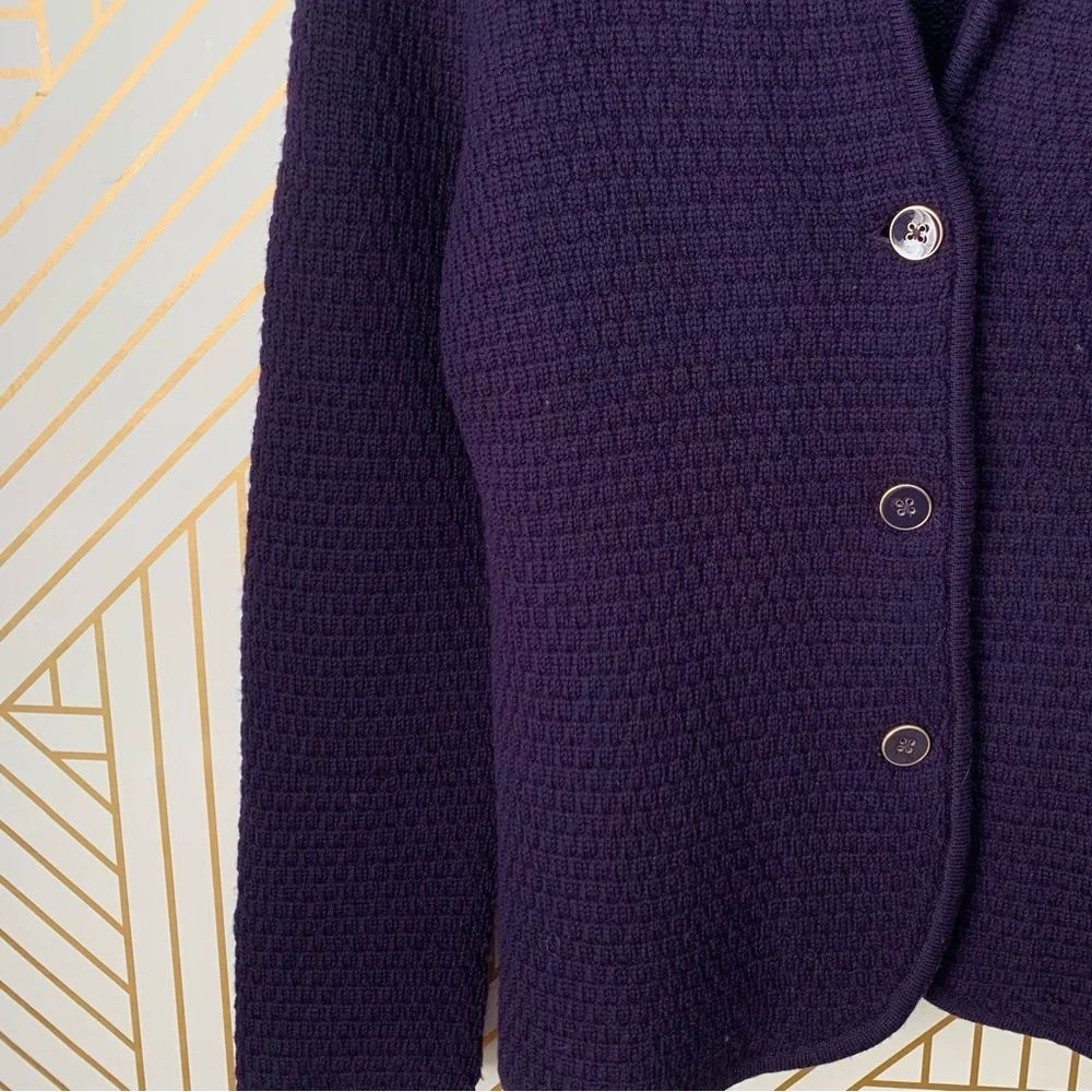 Talbots 100% Merino Wool Tight knit cardigan button front button sleeve jacket L - Picture 3 of 9